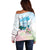 Chucks N Pearls 2024 Off Shoulder Sweater Pink Green Rocking The World - Wonder Print Shop