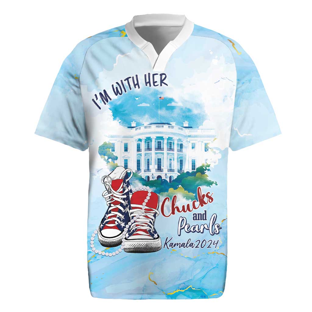 Chucks N Pearls 2024 Rugby Jersey I'm With Her - Wonder Print Shop