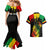 Jamaica Reggae Couples Matching Mermaid Dress and Hawaiian Shirt Legend Bob Sketch Style One Love LT7 - Wonder Print Shop