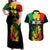 Jamaica Reggae Couples Matching Off Shoulder Maxi Dress and Hawaiian Shirt Legend Bob Sketch Style One Love LT7 - Wonder Print Shop