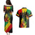 Jamaica Reggae Couples Matching Puletasi Dress and Hawaiian Shirt Legend Bob Sketch Style One Love LT7 - Wonder Print Shop