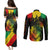 Jamaica Reggae Couples Matching Puletasi Dress and Long Sleeve Button Shirts Legend Bob Sketch Style One Love LT7 - Wonder Print Shop