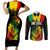 Jamaica Reggae Couples Matching Short Sleeve Bodycon Dress and Long Sleeve Button Shirts Legend Bob Sketch Style One Love LT7 - Wonder Print Shop