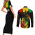 Jamaica Reggae Couples Matching Short Sleeve Bodycon Dress and Long Sleeve Button Shirts Legend Bob Sketch Style One Love LT7 - Wonder Print Shop