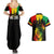 Jamaica Reggae Couples Matching Summer Maxi Dress and Hawaiian Shirt Legend Bob Sketch Style One Love LT7 - Wonder Print Shop