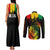 Jamaica Reggae Couples Matching Tank Maxi Dress and Long Sleeve Button Shirts Legend Bob Sketch Style One Love LT7 - Wonder Print Shop