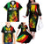 Jamaica Reggae Family Matching Off Shoulder Long Sleeve Dress and Hawaiian Shirt Legend Bob Sketch Style One Love - Wonder Print Shop