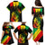 Jamaica Reggae Family Matching Puletasi Dress and Hawaiian Shirt Legend Bob Sketch Style One Love - Wonder Print Shop