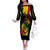 Jamaica Reggae Off The Shoulder Long Sleeve Dress Legend Bob Sketch Style One Love - Wonder Print Shop