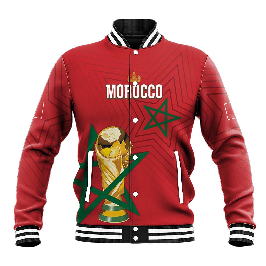 Morocco Football WC2026 Custom Baseball Jacket Atlas Lions - Conquer The World - Wonder Print Shop