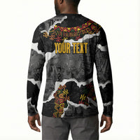Juneteenth Freedom Day Personalized Grunge Ethnic Motif Button Sweatshirt Black History