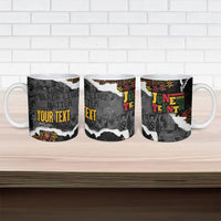 Juneteenth Freedom Day Personalized Grunge Ethnic Motif Ceramic Mug Black History