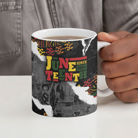 Juneteenth Freedom Day Personalized Grunge Ethnic Motif Ceramic Mug Black History