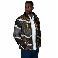 Juneteenth Freedom Day Personalized Grunge Ethnic Motif Padded Jacket Black History