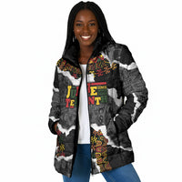 Juneteenth Freedom Day Personalized Grunge Ethnic Motif Padded Jacket Black History