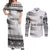 Personalised Fiji Rugby Couples Matching Off Shoulder Maxi Dress and Long Sleeve Button Shirts Kaiviti WC 2023 Jersey Replica - White LT7 - Wonder Print Shop