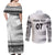 Personalised Fiji Rugby Couples Matching Off Shoulder Maxi Dress and Long Sleeve Button Shirts Kaiviti WC 2023 Jersey Replica - White LT7 - Wonder Print Shop