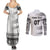 Personalised Fiji Rugby Couples Matching Summer Maxi Dress and Long Sleeve Button Shirts Kaiviti WC 2023 Jersey Replica - White LT7 - Wonder Print Shop