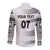 Personalised Fiji Rugby Long Sleeve Button Shirt Kaiviti WC 2023 Jersey Replica - White - Wonder Print Shop