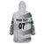 Personalised Fiji Rugby Wearable Blanket Hoodie Kaiviti WC 2023 Jersey Replica - White - Wonder Print Shop