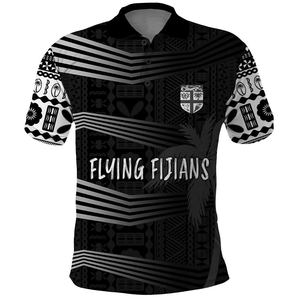 Personalised Fiji Rugby Polo Shirt Kaiviti WC 2023 Jersey Replica - Black - Wonder Print Shop