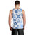 Vintage Hawaii Men Tank Top Hawaiian Quilt Kapa Mismatch Blue - Wonder Print Shop