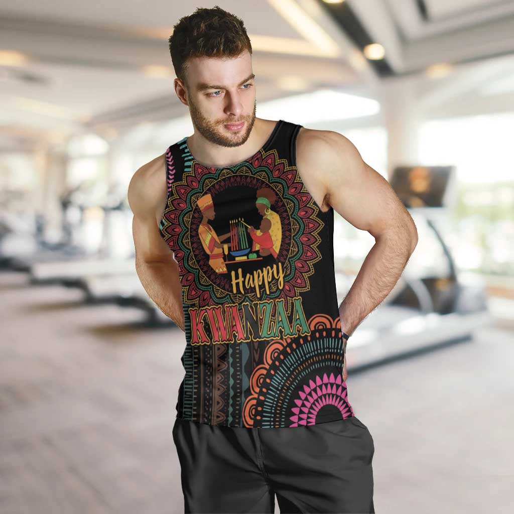 Happy Kwanzaa African Men Tank Top Mandala Mix Nguzo Saba - Wonder Print Shop