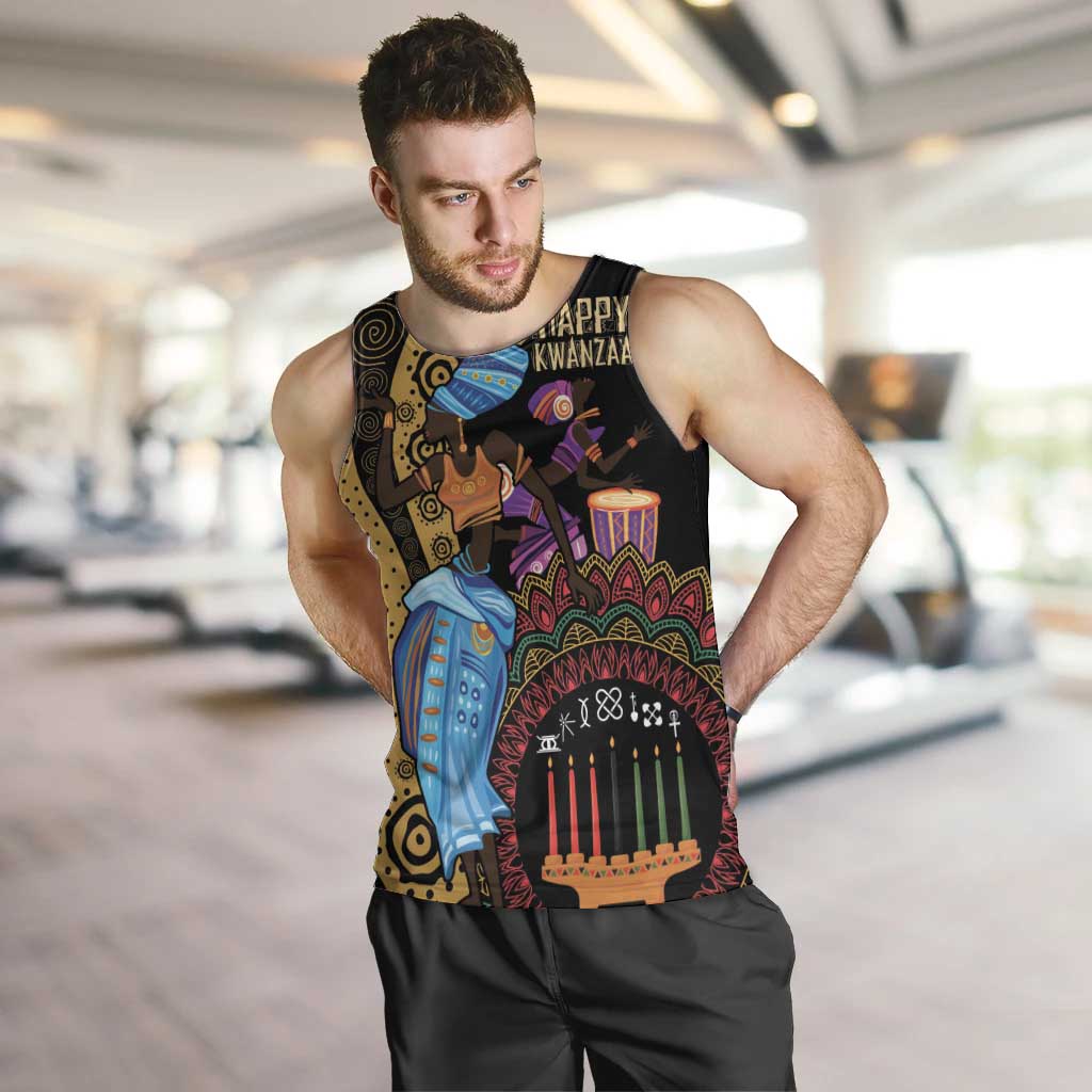 Happy Kwanzaa African Men Tank Top Tribal Dance - Wonder Print Shop