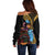 Happy Kwanzaa African Off Shoulder Sweater Tribal Dance - Wonder Print Shop