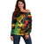 Personalised Reggae Soul Off Shoulder Sweater Sketch Style