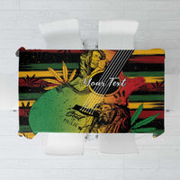Personalized reggae soul tablecloth with bold green, yellow, red, black graphic print