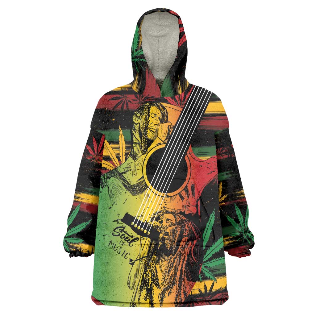 Personalised Reggae Soul Wearable Blanket Hoodie Sketch Style