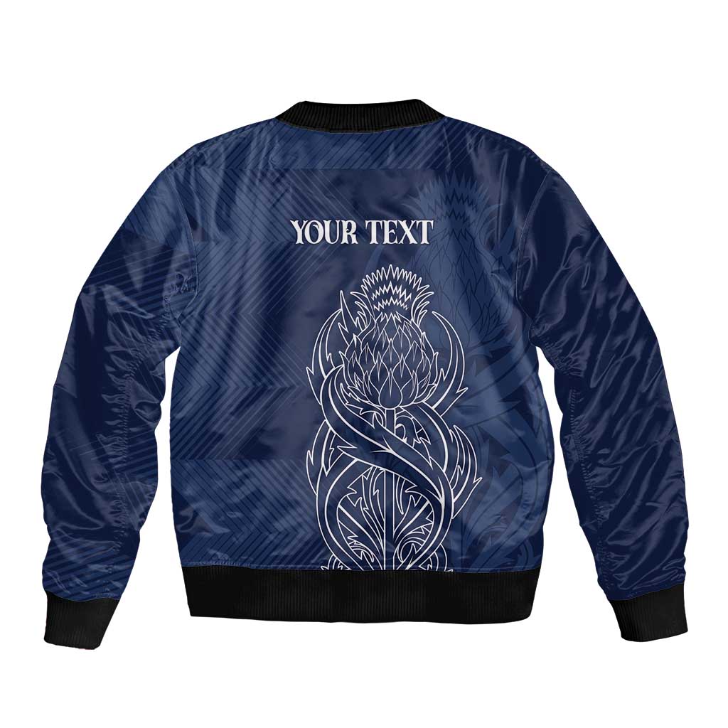 Scotland Rugby Personalized Bomber Jacket Thistle Royal Style