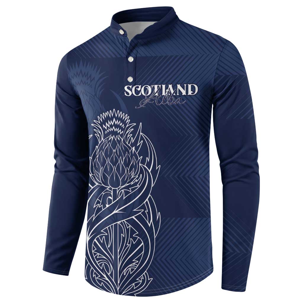 Scotland Rugby Personalized Button Sweatshirt Thistle Royal Style