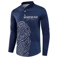 Scotland Rugby Personalized Button Sweatshirt Thistle Royal Style