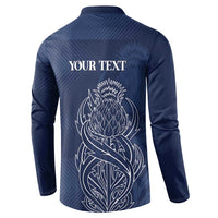 Scotland Rugby Personalized Button Sweatshirt Thistle Royal Style