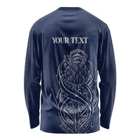 Scotland Rugby Personalized Long Sleeve Shirt Thistle Royal Style