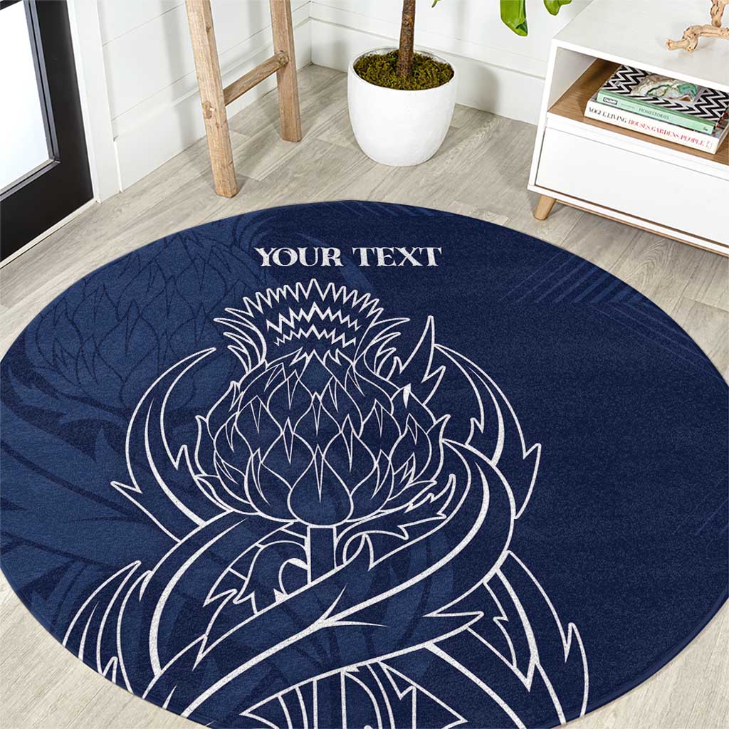 Scotland Rugby Personalized Round Carpet Thistle Royal Style