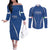 Italy Rugby Personalized Couples Matching Off The Shoulder Long Sleeve Dress and Long Sleeve Button Shirt Azzurro Savoia - Renaissance Inspired