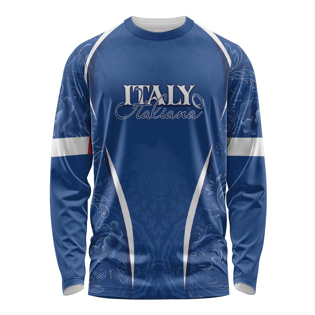 Italy Rugby Personalized Long Sleeve Shirt Azzurro Savoia - Renaissance Inspired