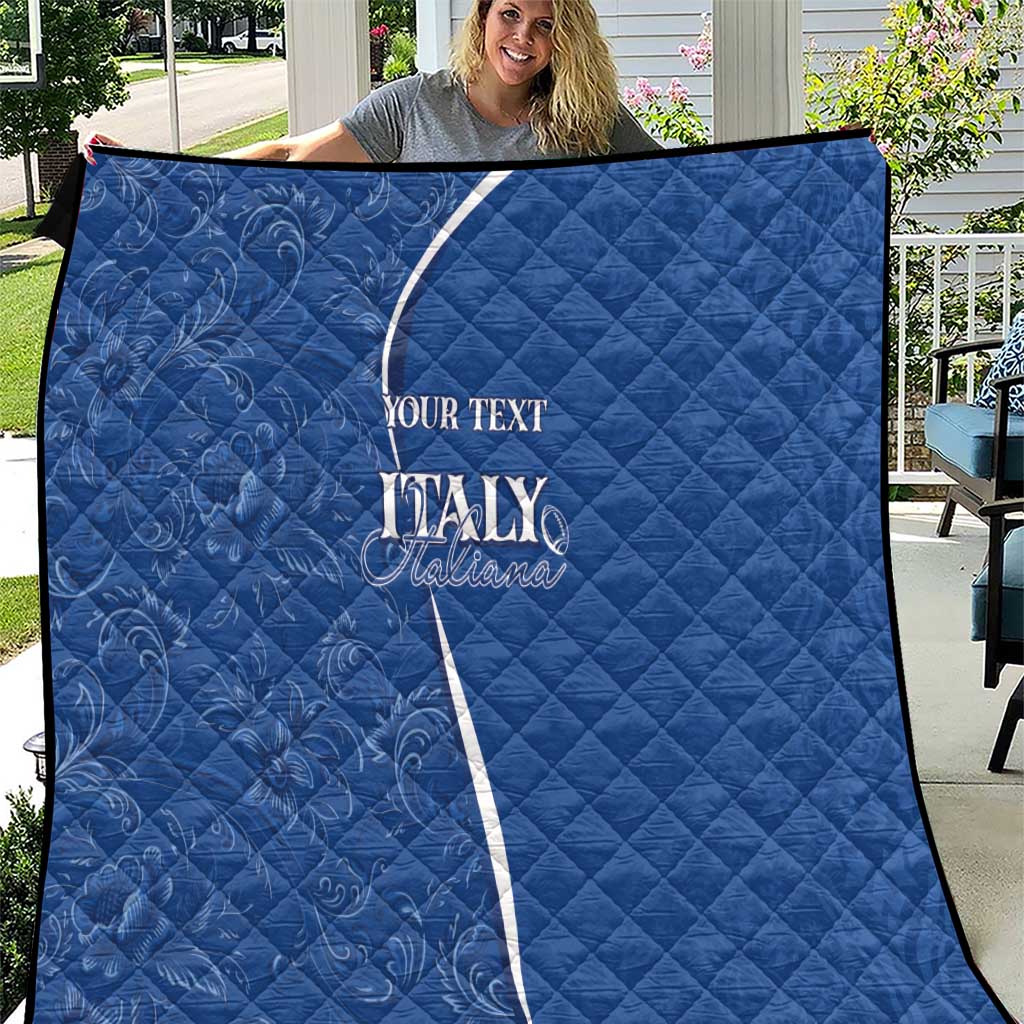 Italy Rugby Personalized Quilt Azzurro Savoia - Renaissance Inspired