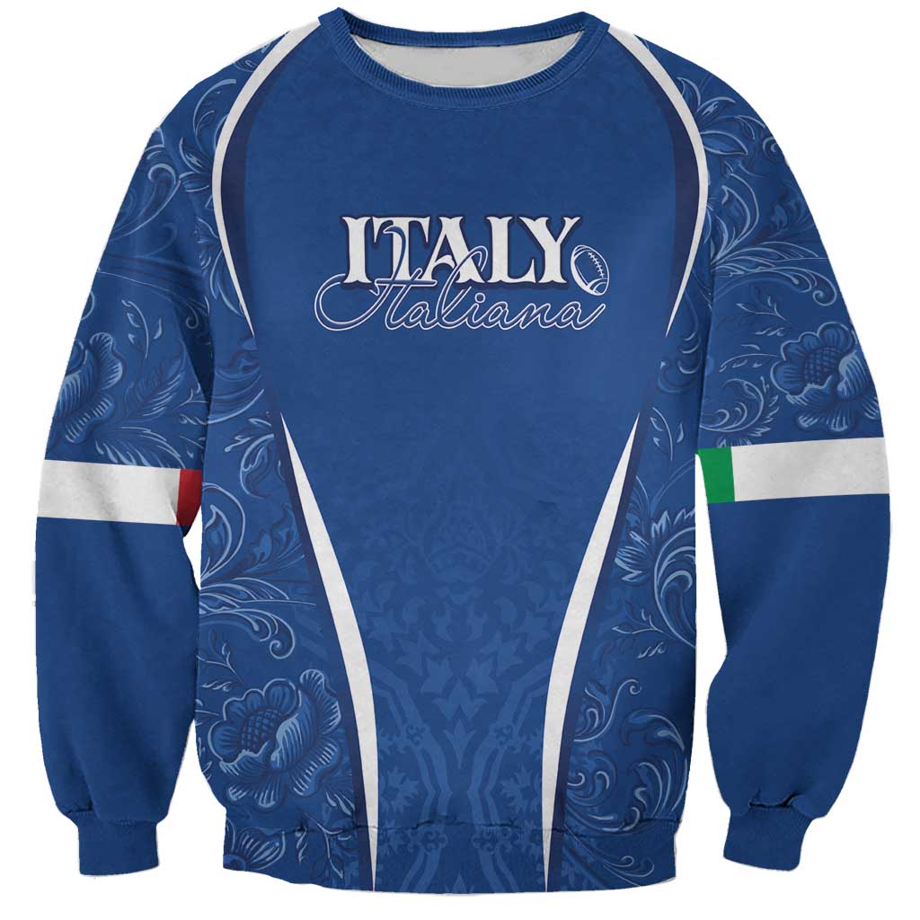 Italy Rugby Personalized Sweatshirt Azzurro Savoia - Renaissance Inspired