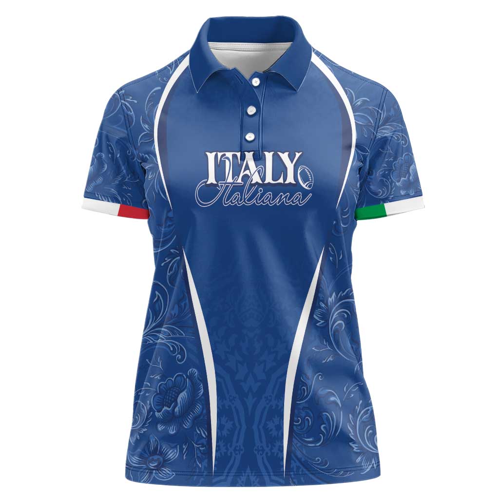 Italy Rugby Personalized Women Polo Shirt Azzurro Savoia - Renaissance Inspired