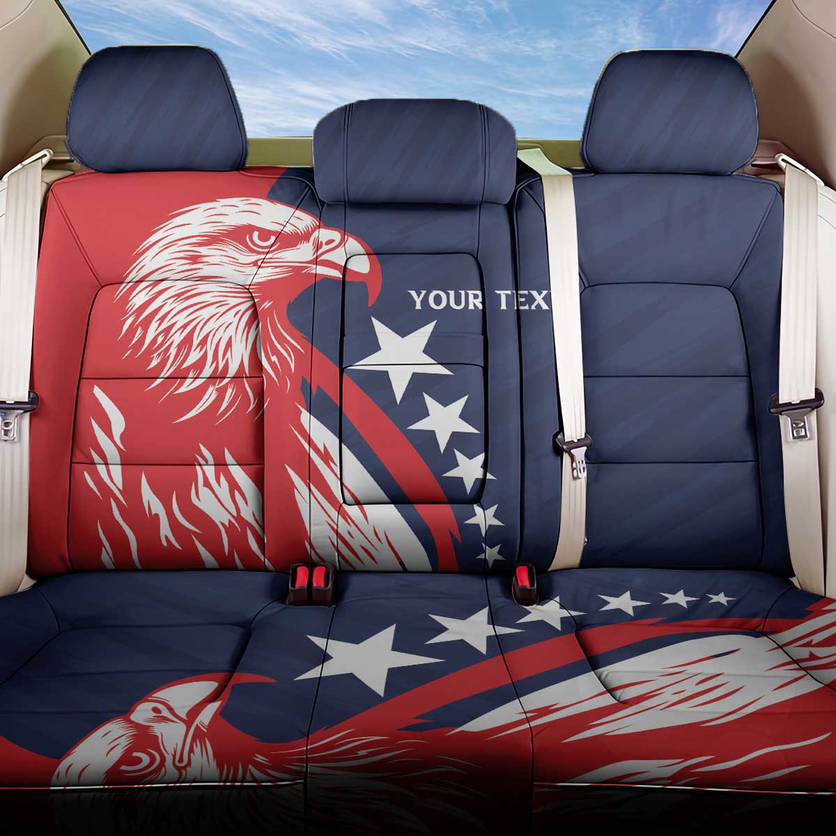 USA Hockey Personalized Eagle Back Car Seat Cover Shoot For The Stars