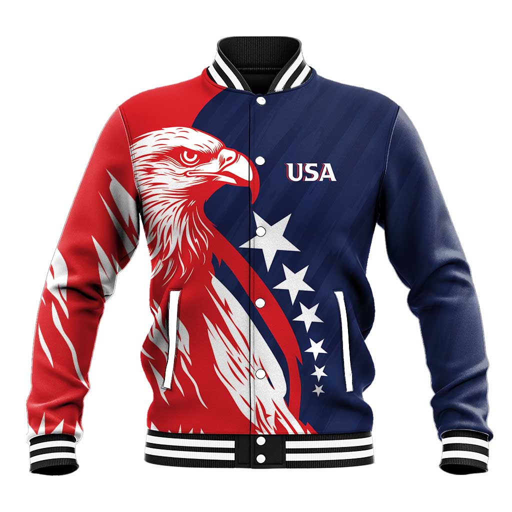 USA Hockey Personalized Eagle Baseball Jacket Shoot For The Stars