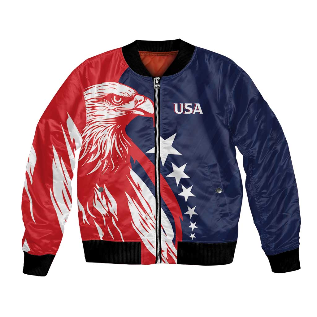 USA Hockey Personalized Eagle Bomber Jacket Shoot For The Stars