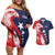 USA Hockey Personalized Eagle Couples Matching Off Shoulder Short Dress and Hawaiian Shirt Shoot For The Stars