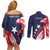 USA Hockey Personalized Eagle Couples Matching Off Shoulder Short Dress and Long Sleeve Button Shirt Shoot For The Stars