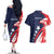 USA Hockey Personalized Eagle Couples Matching Off The Shoulder Long Sleeve Dress and Hawaiian Shirt Shoot For The Stars