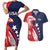 USA Hockey Personalized Eagle Couples Matching Short Sleeve Bodycon Dress and Hawaiian Shirt Shoot For The Stars